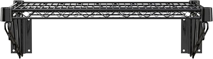 14" x 24" Black Epoxy Wire Wall Mount Shelf - Image 3