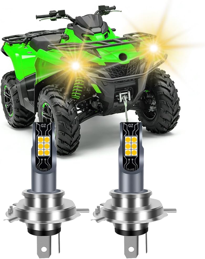 H4 Light Bulbs for Can-Am Outlander 500 800 2007-2012, 2015, ATV Lamps, High & Low Beam Bulbs, No Decoder, IP68 Waterproof 2pcs