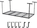 Overhead Garage Storage Rack 4x8 FT, Steel Ceiling Shelves 330lb Capacity by JustSmart
