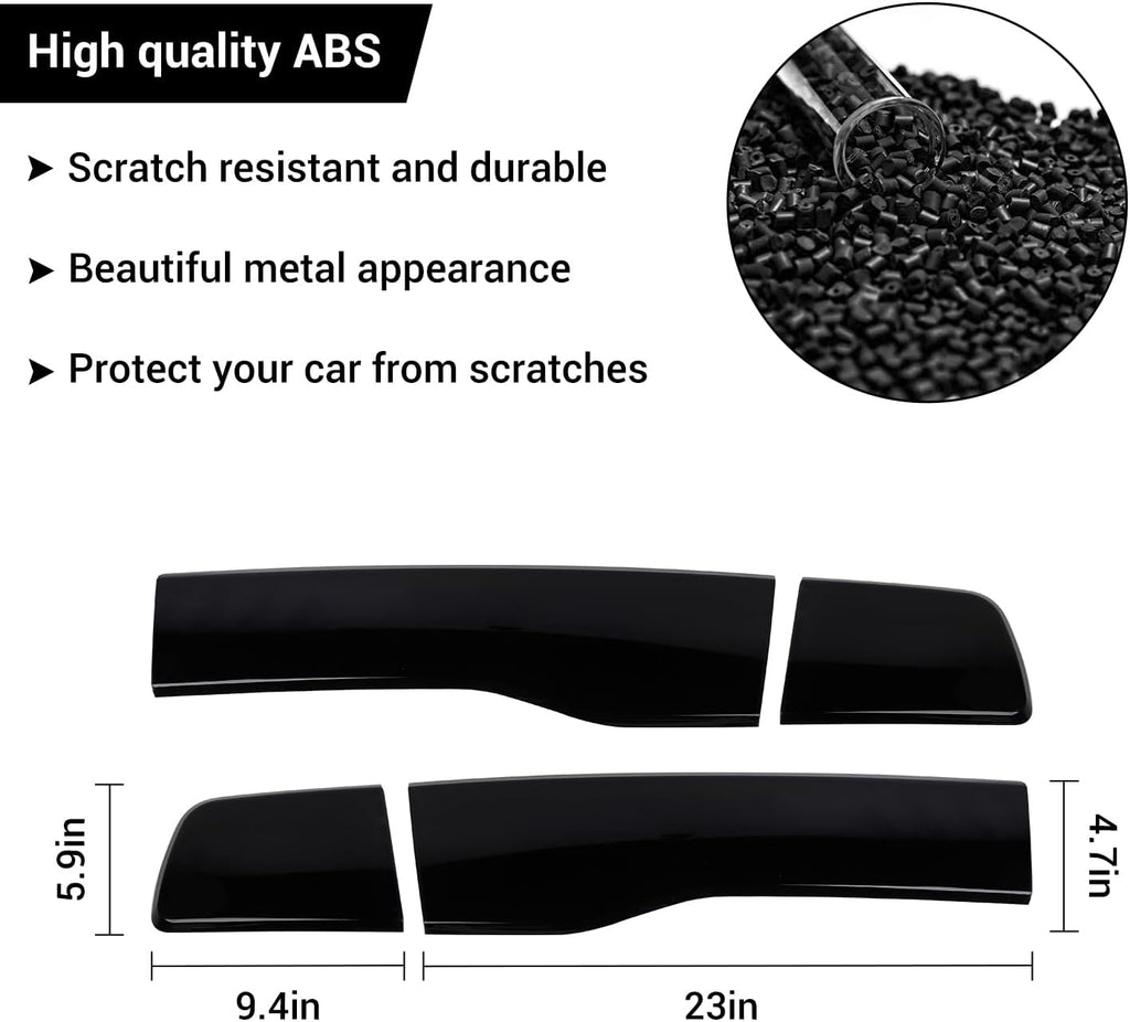 Hoolcar Tail Light Lamp Cover Guard Trim Bezel Frame Decor Exterior Accessories Compatible with 2011-2014 Dodge Charger, Smoked Black