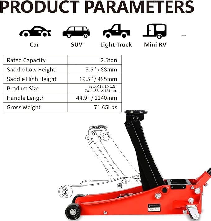 2.5 Ton Low Profile Floor Jack - Image 3