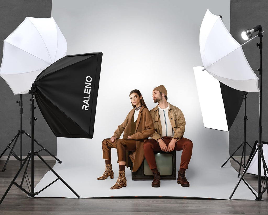 raleno photography lighting kit, 8.5x10ft backdrop stands with on a desk or shelf