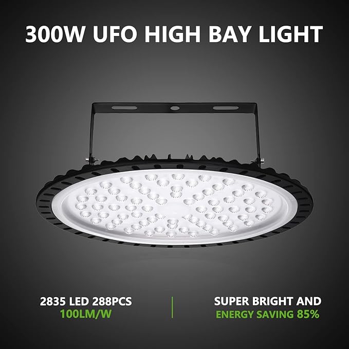 Viugreum 10 Pack 300W UFO LED High Bay Lights, 30000LM 6000K-6500K Daylight - Image 5