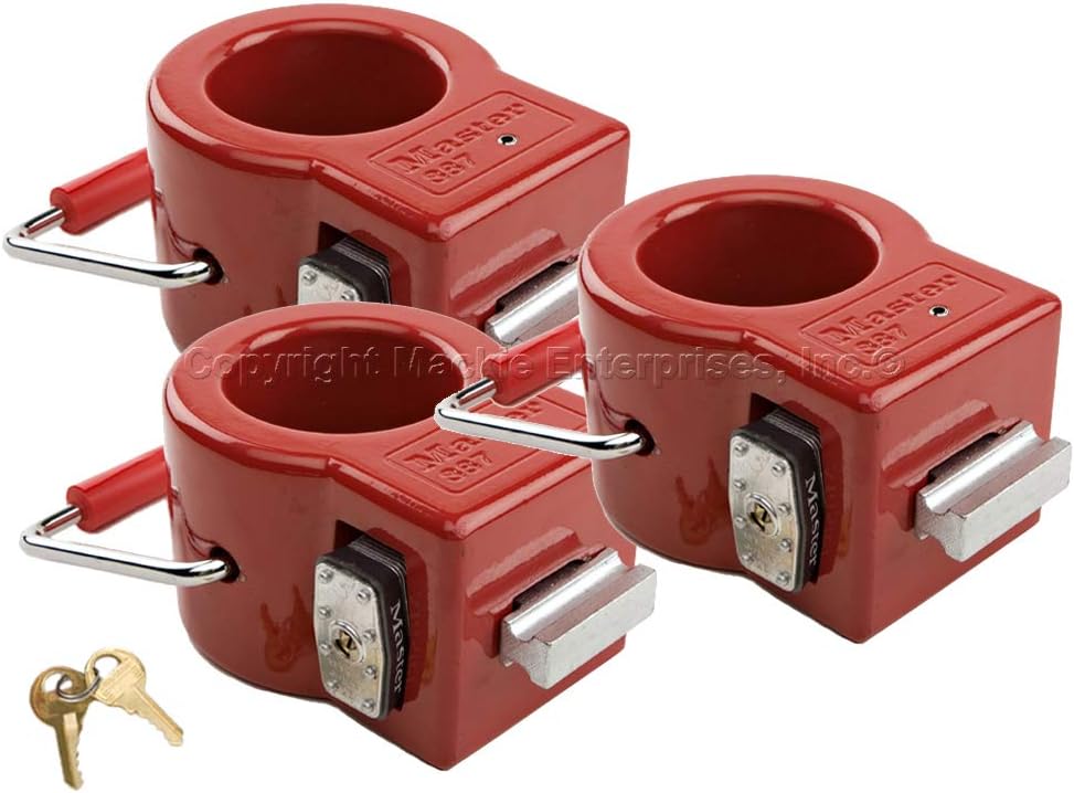Master Lock Three (3) Keyed Alike King Pin Locks w/ 6 Keys - Toy Hauler/Trailer Locks w/BumpStop Technology - 387NKA-3