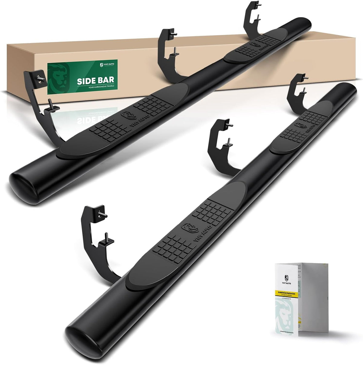 YHTAUTO 4 Inch Running Boards Side Step Bars Fit Chevy & GMC Models