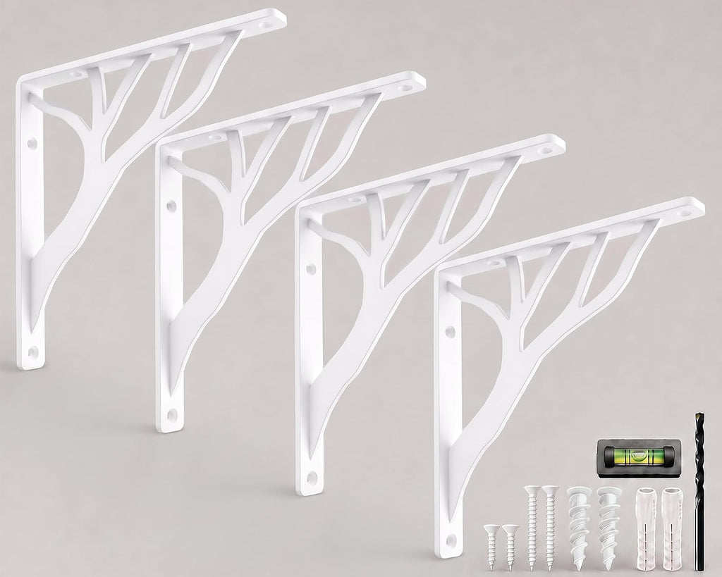 rustic tree white heavy duty shelf brackets 10, main product view