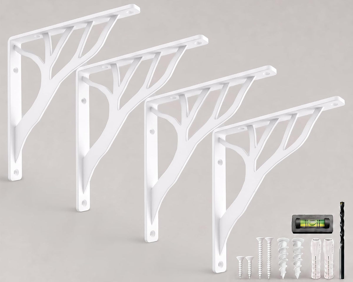 rustic tree white heavy duty shelf brackets 10, main product view