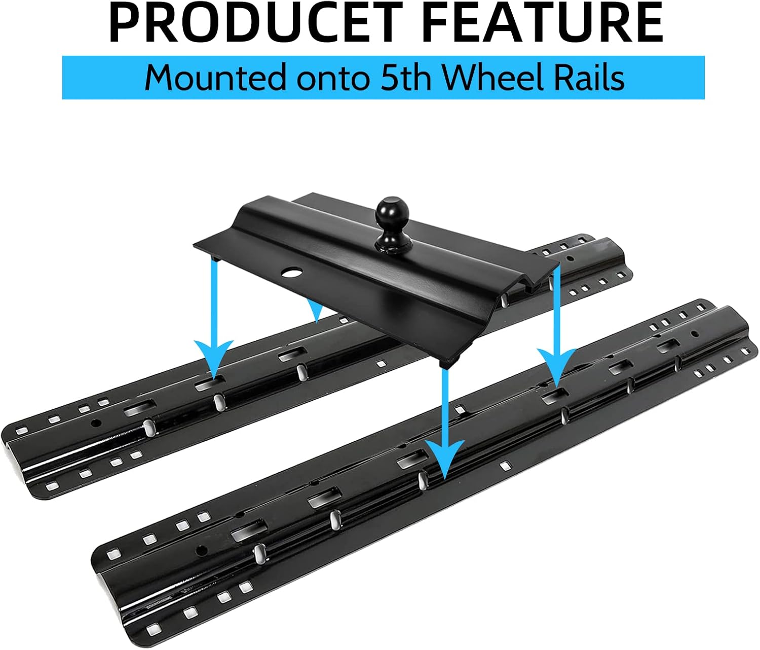 5th Wheel Gooseneck Hitch Trailer Towing Multi-Fit in-Bed Fixed Offset | 25,000 lbs, 2-5/16-Inch Ball