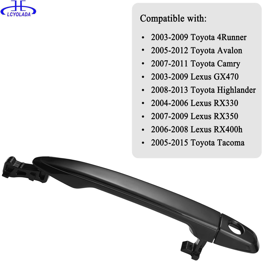 Front Left Drive Side Exterior Door Handle Compatible with Toyota Camry 2007-2011, 4Runner 2003-2009, 2005-2015 Tacoma, 2005-2012 Avalon