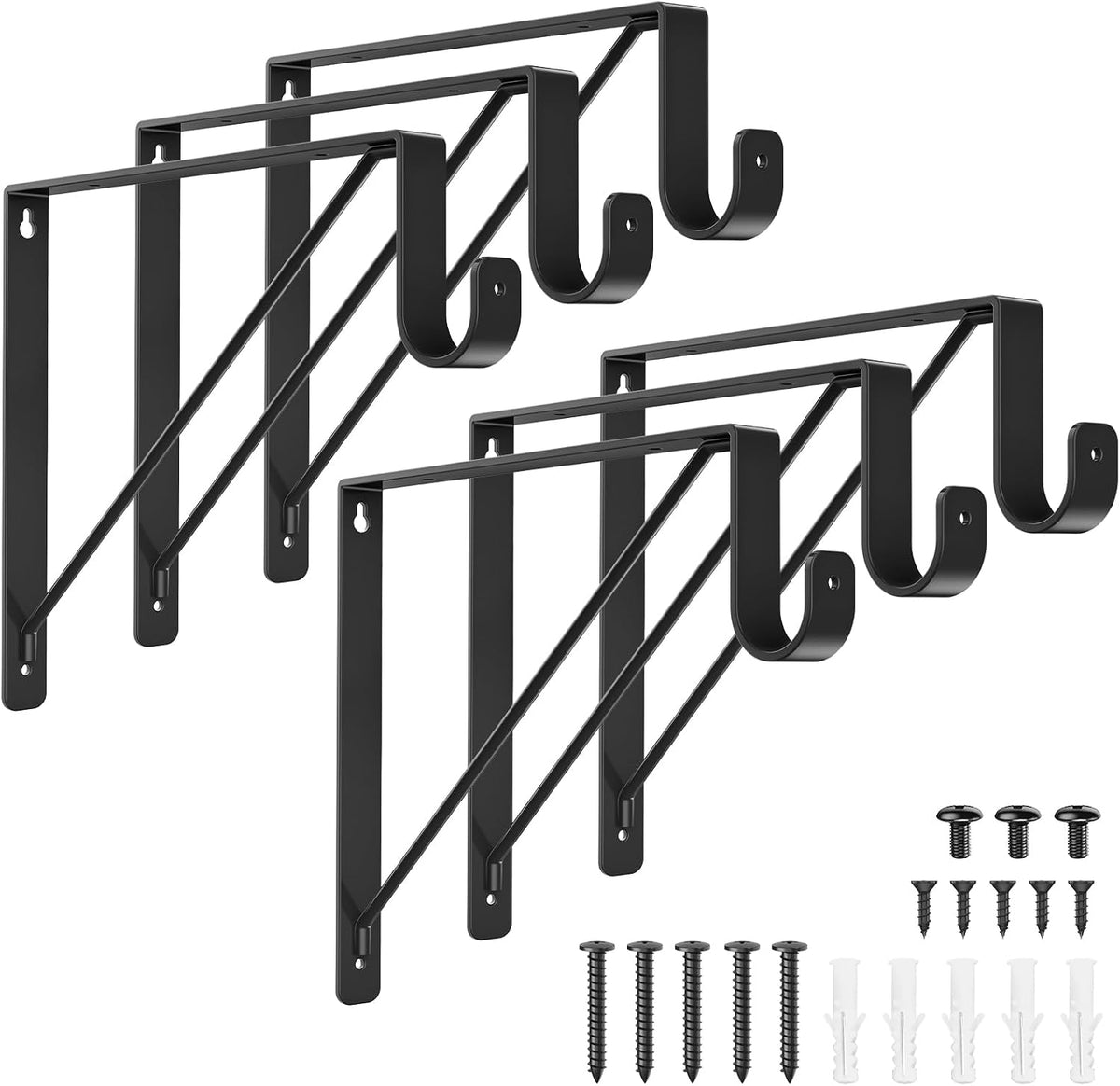 supforce 6 pack closet rod brackets, heavy duty, main product view