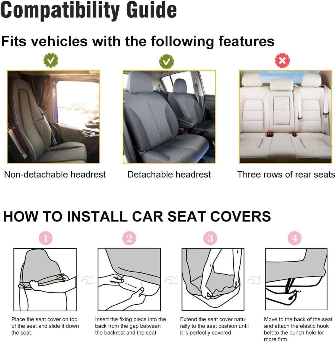 daisy car seat covers set of 2,cute daisy, package contents