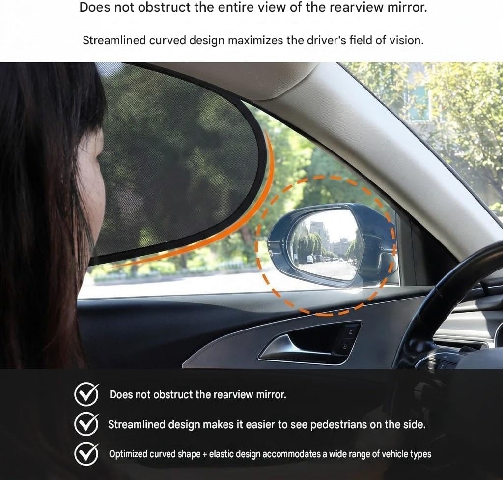 Static Cling Car Window Shades for Freightliner Cascadia/114SD Natural Gas 2014-2026, UV & Heat Blocking Side Sun Visor, Easy Install Hologram