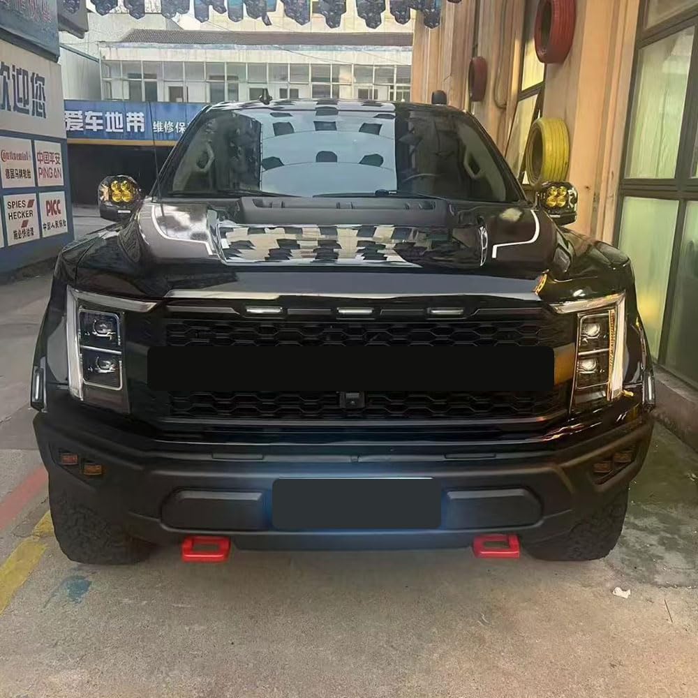 Tow Hooks Front Lower Bumper Trailer for Ford F150 and Raptor | 2015-2024 Fitment, Front Bumper Mount, Trailer Towing, Lower Bumper Design