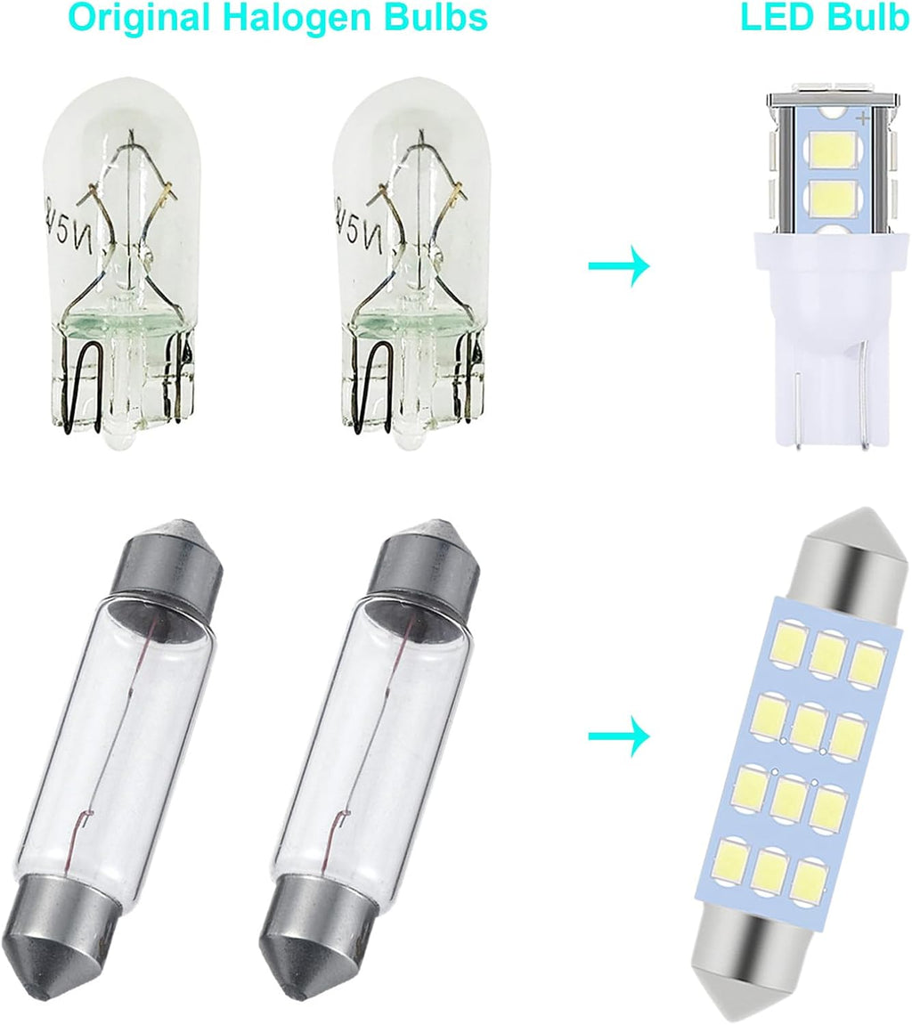 Kinstecks 24 Pieces Car LED Interior Bulb Kit Set Dome Light 194 T10 DE3175 578 31mm 42mm Bulbs Interior Replacement Lights with Acrowbar for Car Interior Door Courtesy Instrument Panel Side Lights