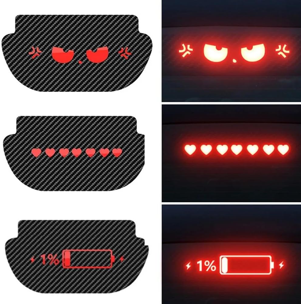 Car Decoration for Tesla Model Y Car High Mounted Brake Lamp Carbon Car Brake Projection Board PVC Soft Decal Top Tail Light Emblem Stickers Trim Decoration Cover Panel