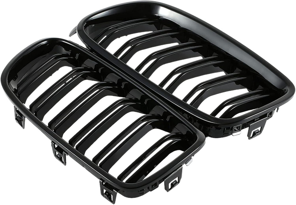 F30 Grill - Front Kidney Grille Black Grill for 2012-2018 BMW 3 Series F30 F31 320i 328i 328d 330e 330i 335i 340i 328i (Gloss Black-Double Slats)