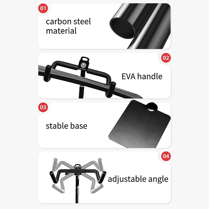 Rcool Carbon Steel Bike Stand, Adjustable 24-51in, Home Garage Parking Rack - Image 5