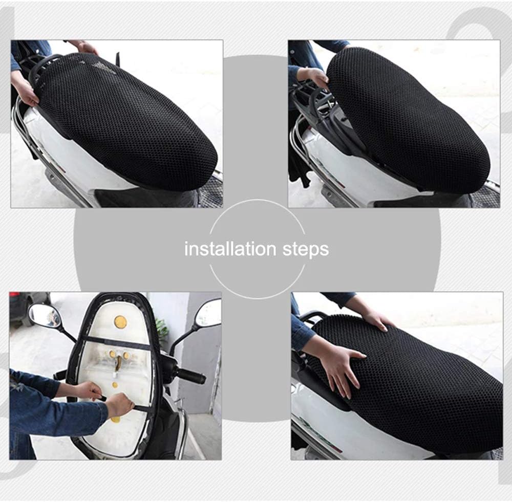 Electric Bike Net Seat Cover M/L/XL/XXL/XXXL Mesh Protector， Insulation Cushion Cover Electric Bike Motorcycle Universal Parts(XXXL)