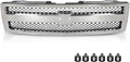 GRAND ORANGE Front Bumper Grille Compatible with Chevy Silverado 1500 Hybrid/XFE 2009-2013, Fit Chevy Silverado 1500 LS/LT/LTZ/WT 2007-2013 Chrome