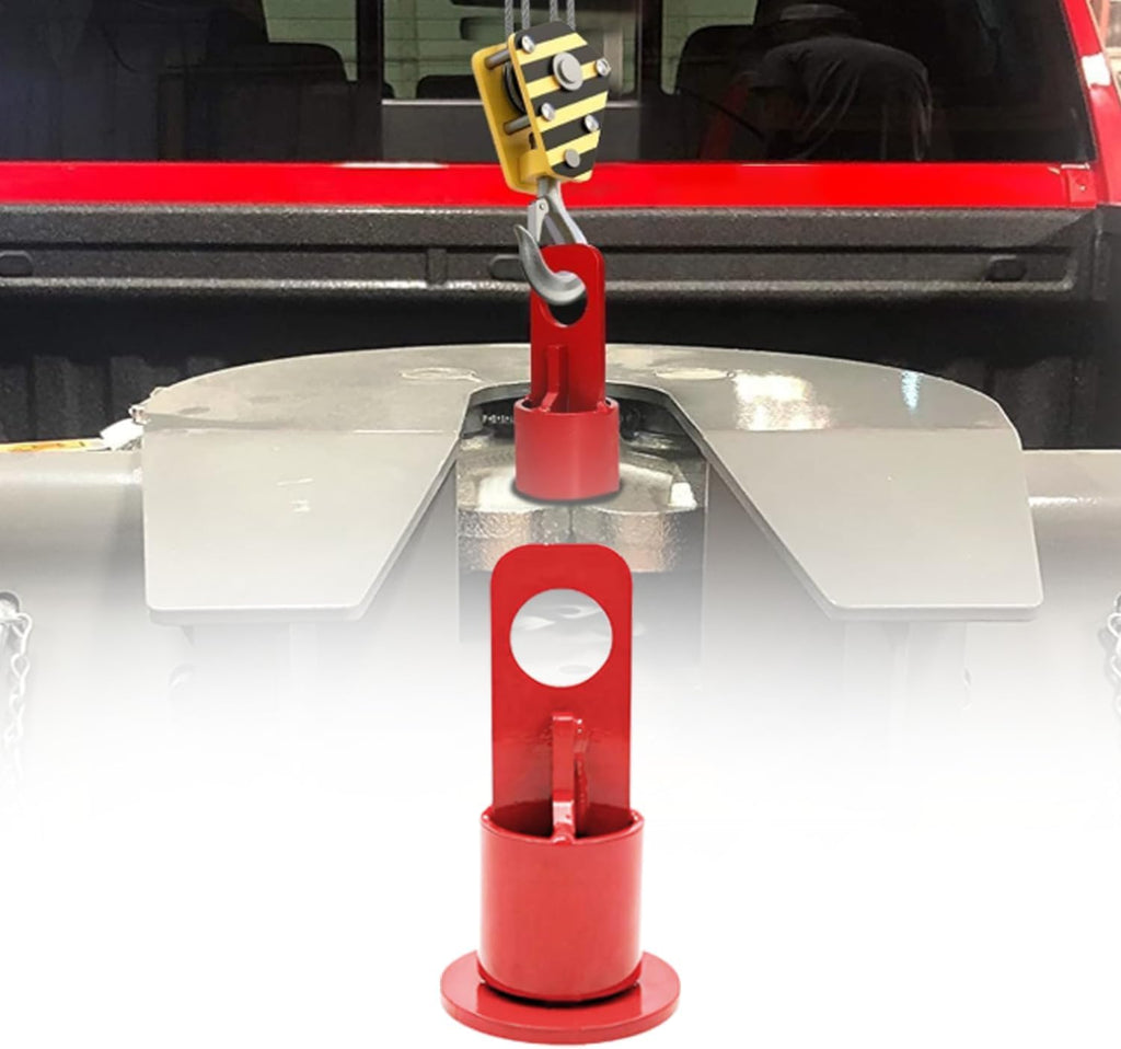 500lb Capacity 5th Wheel Lifting Bracket & 5th Wheel Hitch - Durable Steel Hitch Bracket Replacement for Trucks, Vehicles, and Trailers - Red (Compatible with Part #6100)