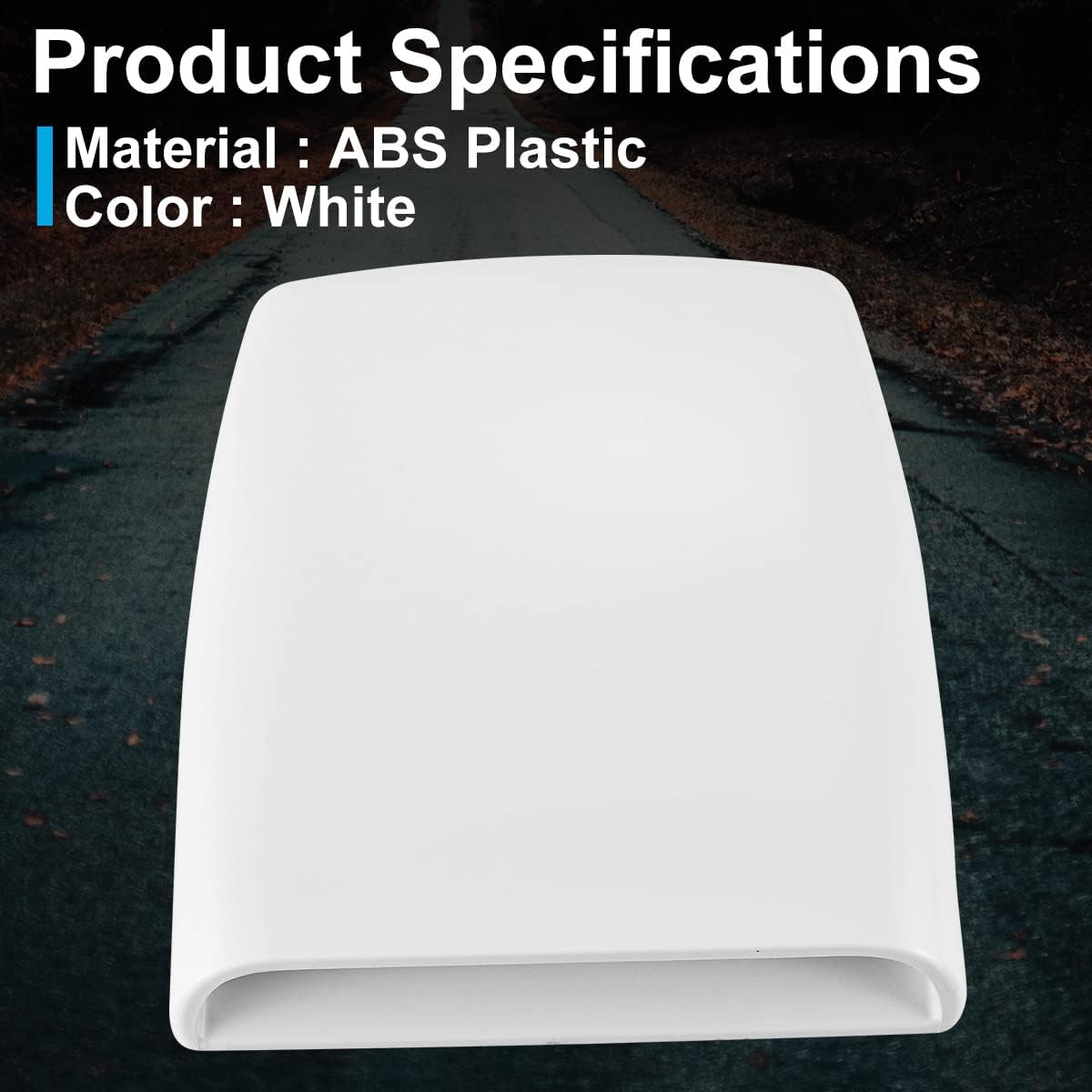Universal Car Air Flow Decorative Intake Hood Scoop Turbo Bonnet Vent Cover (White)