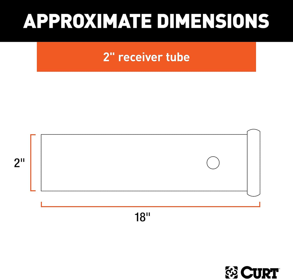 Curt Manufacturing 49180 18 in Receiver Tube 2 in X 2 in Raw Finish