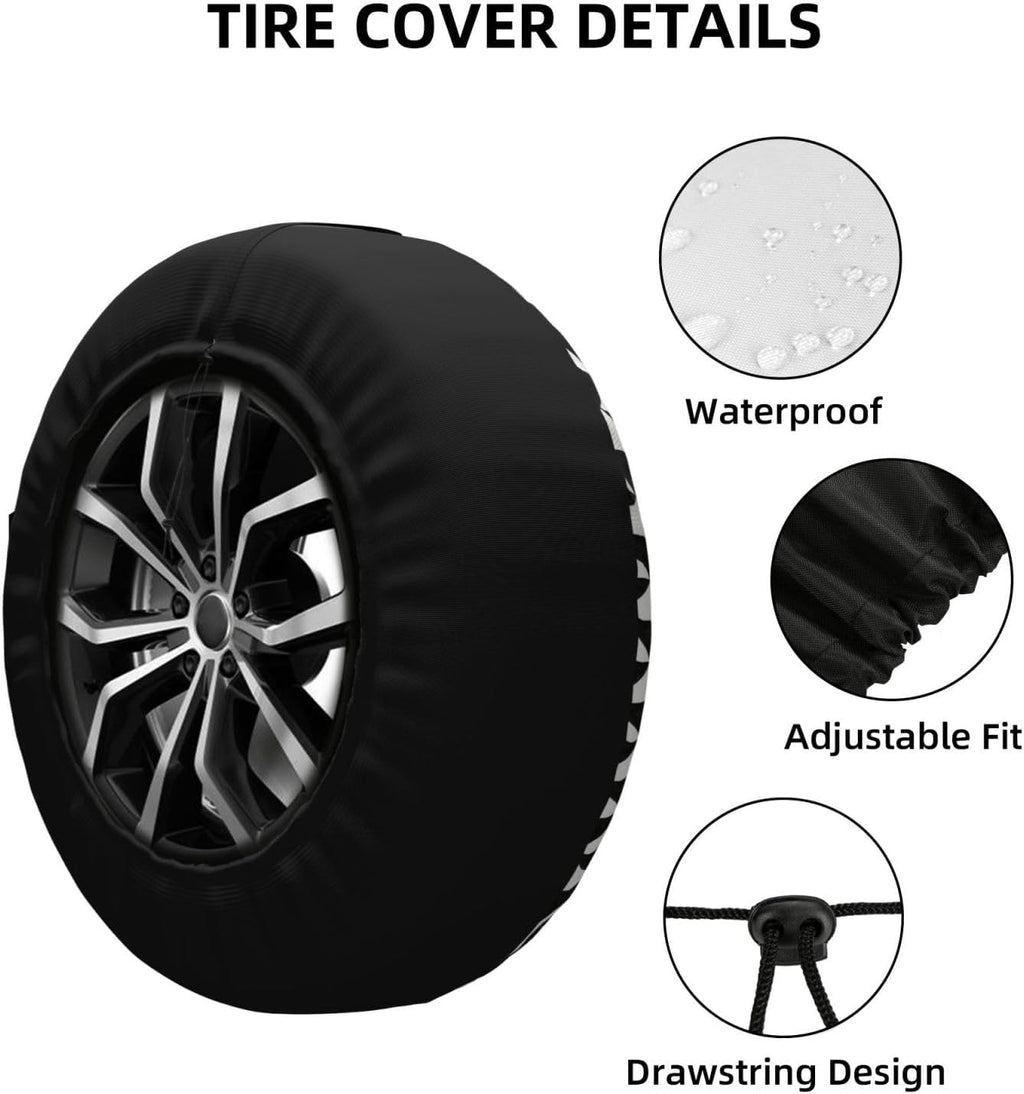 3D Optical Dizziness Grid-2 Print Universal Spare Tire Cover for RV, Jeep | Wheel Protector Fits Rv, Trailer, Jeep, Shield Tires From Sun, Dirt And Rain For Outdoor Storage