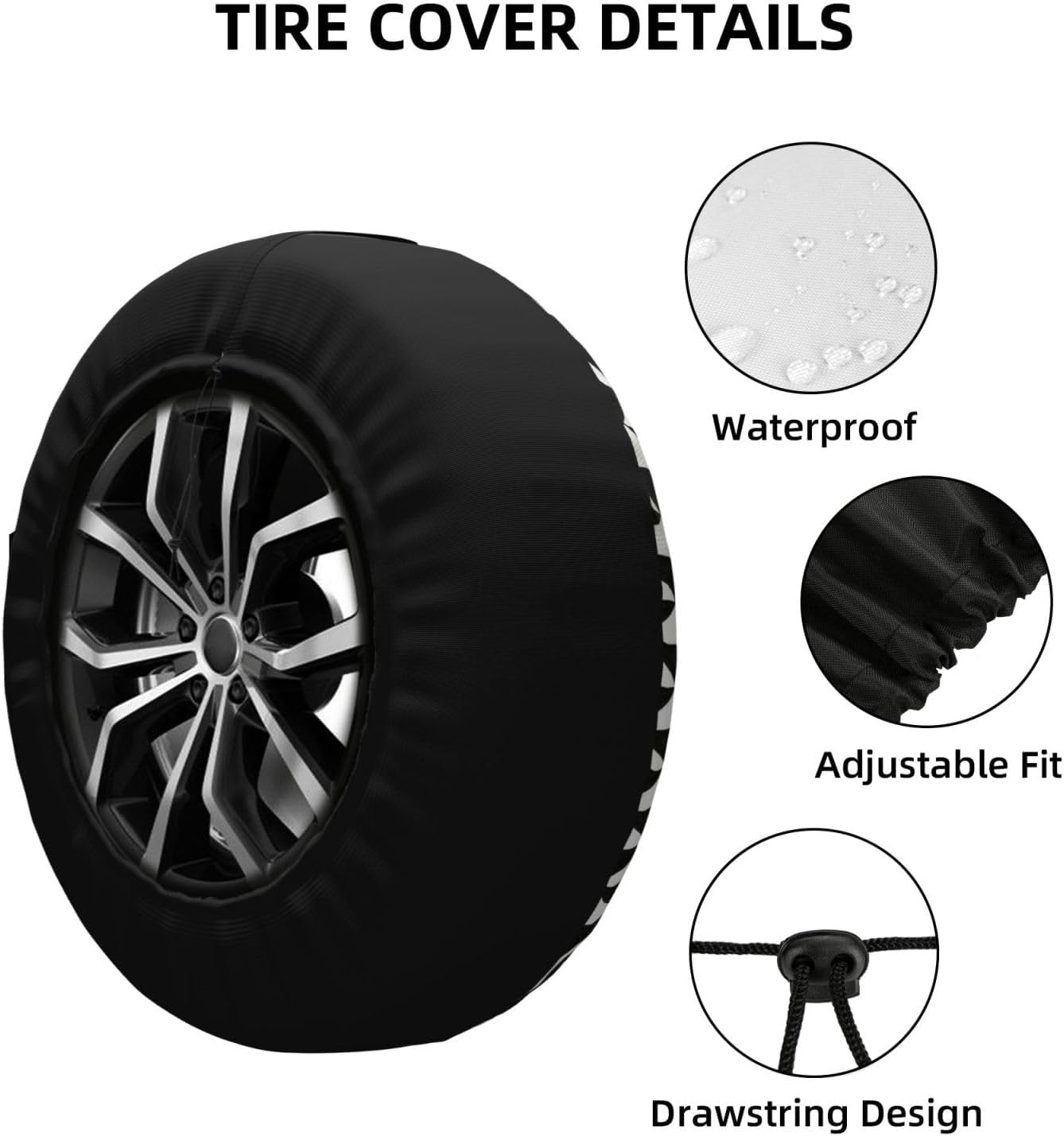 3D Optical Dizziness Grid-2 Print Universal Spare Tire Cover for RV, Jeep | Wheel Protector Fits Rv, Trailer, Jeep, Shield Tires From Sun, Dirt And Rain For Outdoor Storage