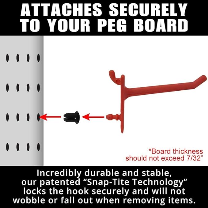 PegPro® 2" Hooks Kit for Standard “Wood Fiber” pegboard – Durable Plastic - Image 4
