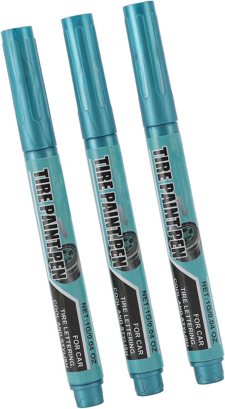 6Pcs Tire Paint Pen Blue, Water Proof, Long Lasting, 1g Protective Oil Marker Pen - Scratch Repair, Weather, Easy Application for Vehicle Maintenance