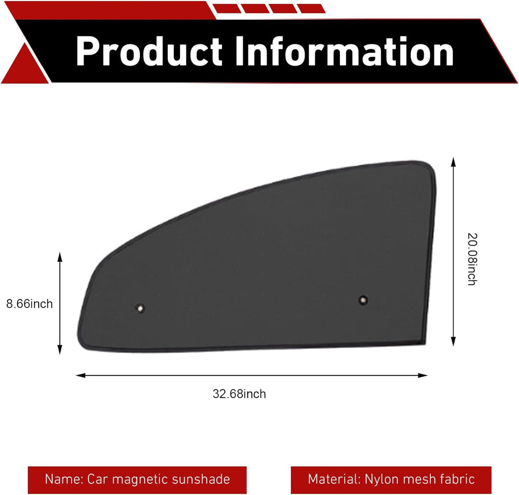 2 PCS Front Side Window Sunshade, Heat Light Absorbing Car Window Screen, Thickened Density Mesh Automotive Sunshades, Universal for Most Cars, Sedans (Black)