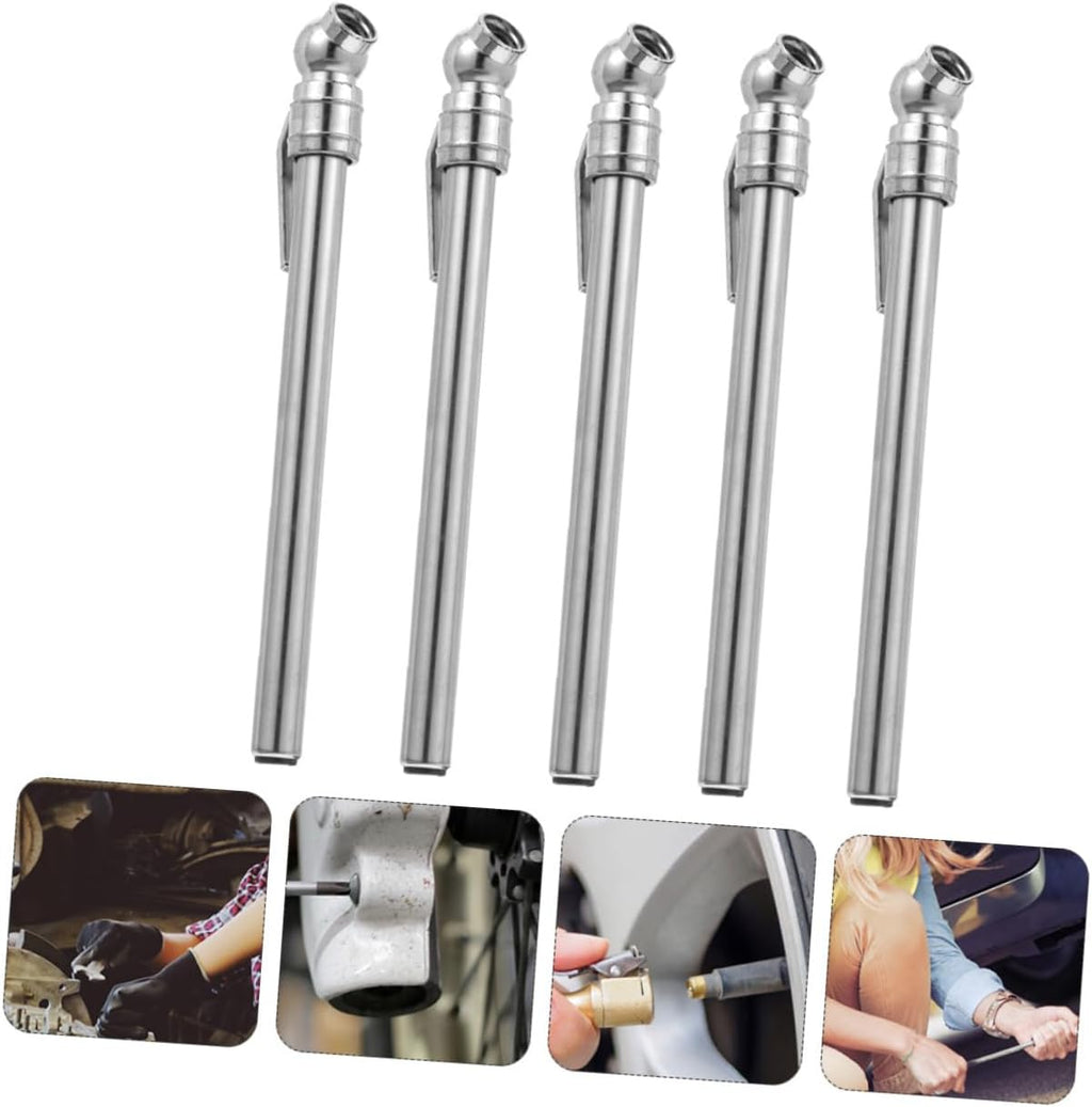 POPETPOP Portable Tire Pressure Gauge Pen 5pcs Silver Car Tire Pressure Gauge Pencil Automotive Repair Tool