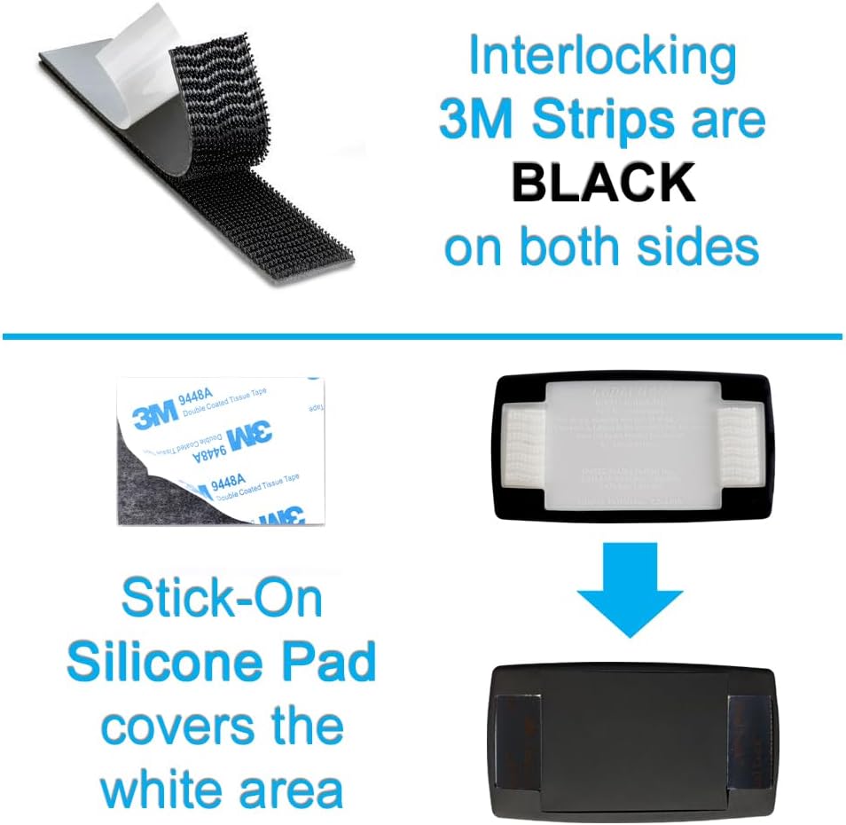 EZ Skin Bundle: Full-Wrap Silicone Skin for EZ Pass + Black Interlocking Strips = Discreet Look Inside & Outside Your Windshield! (Fits EZ Pass Mini/iPass)