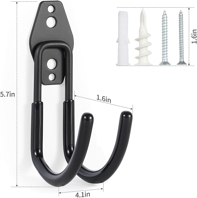 Hose Hanger Wall Mount 2 Pack, Heavy Duty Hose Holder - Image 2