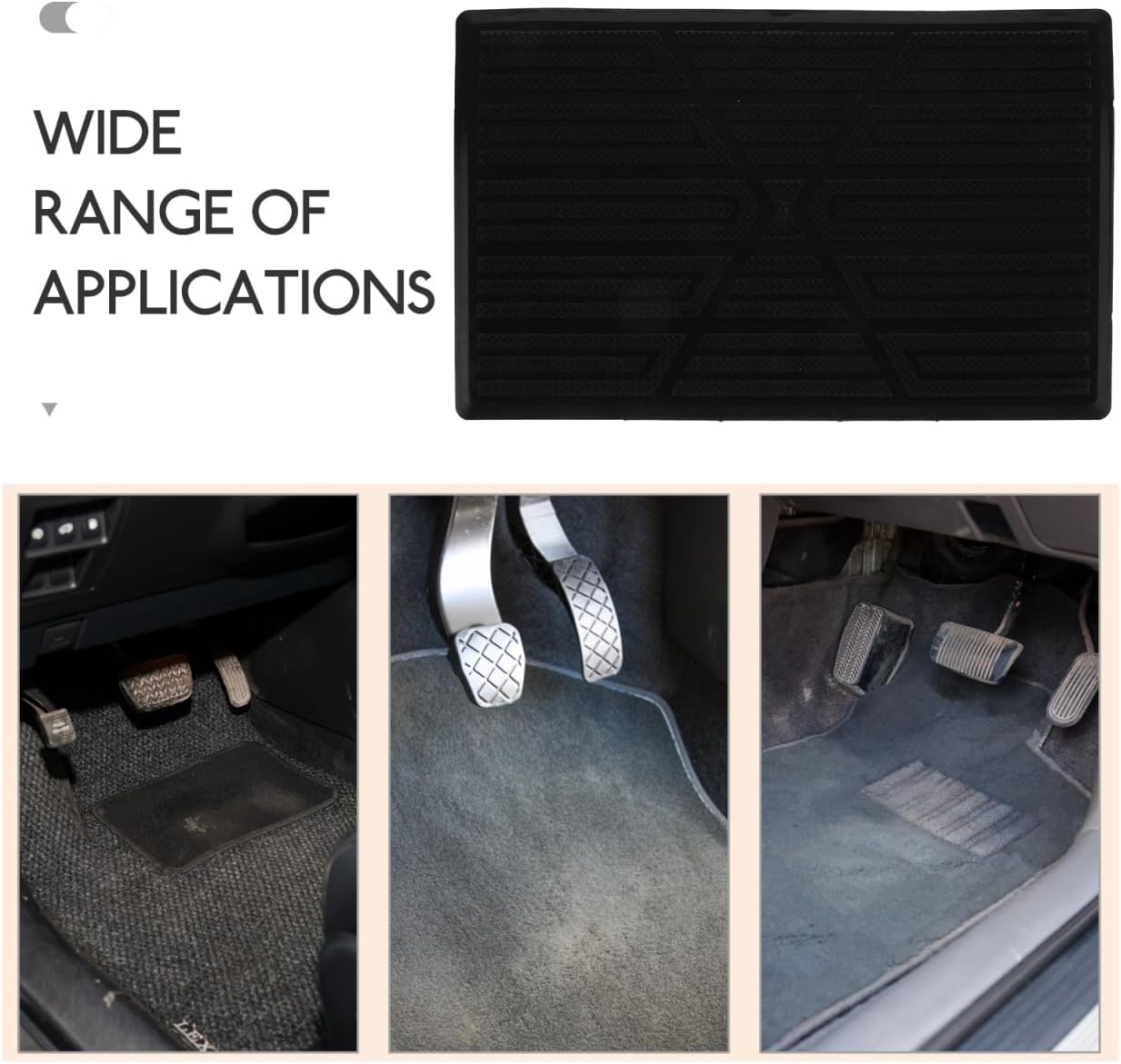 Healifty Universal Car Floor Mat Repair Patch, Rubber Heel Protector Pad for Driver Side Carpet, Anti-Slip Foot Pedal Plate Kit for Auto Truck Vehicle 9.05X5.90 Inch