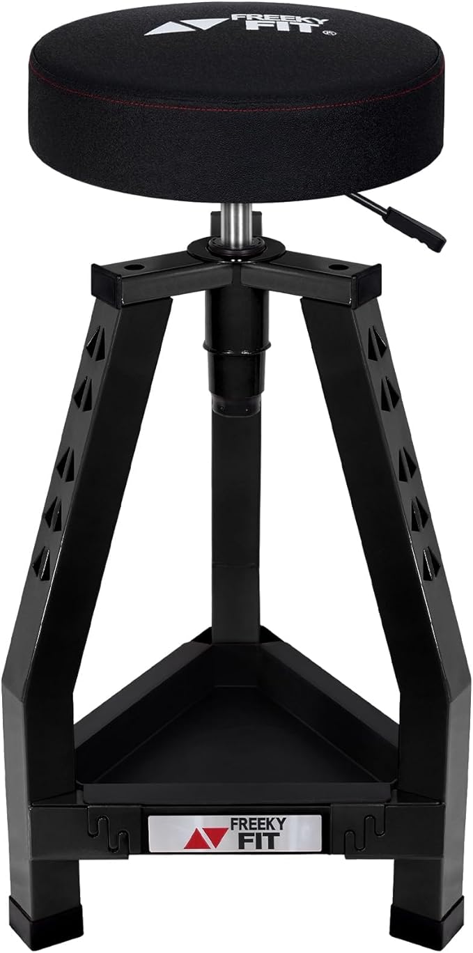 Adjustable Tall Shop Stool, Mechanic Garage Bar Stool Chair, Work Metal Chair by FreekyFit