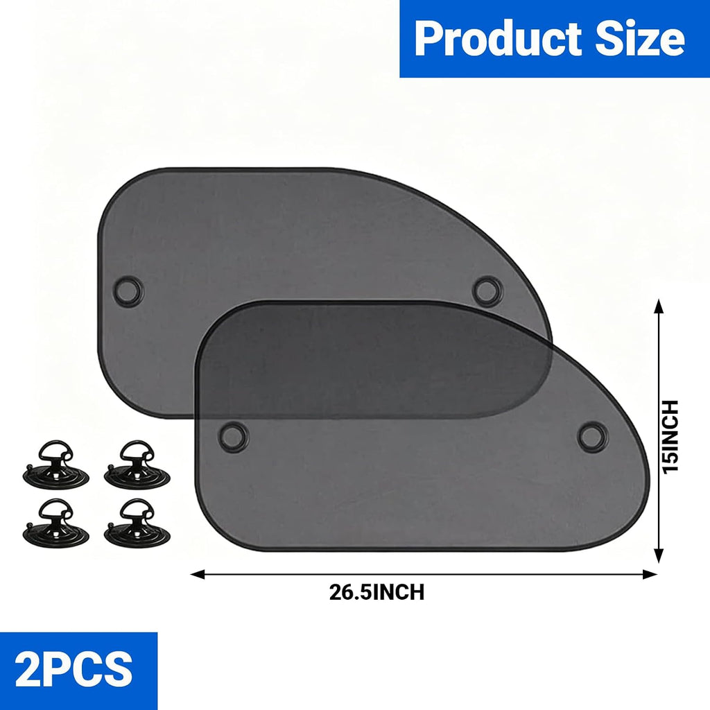 2 Pack Car Sun Shade, Universal UV Protection Sunshade for Side Windows for Side Window Sun Glare and UV Protection for Kids/Adults/Pets, Cars Suction Cup Sunshade, 25" x 14" Fits 98% Cars