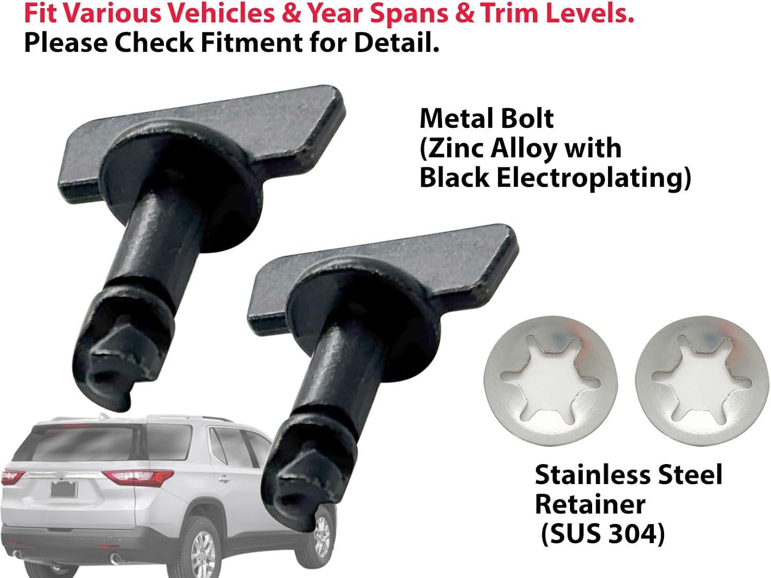 APA Replacement Two Pieces of Bolts and Retainers for 2015-2024 Tahoe Yukon Denali Traverse Hitch Cover 11612235 11612237 Two-Piece Pack