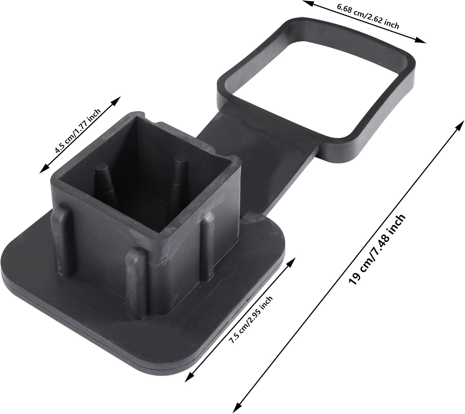 CAREONLINE New 1Pcs Universal Car Trailer Hitch Cover-Plug Cap Rubber Tow Hook Cover Square Mouth Protection Cover Fits for Most SUV Truck Car（OL-NR086260703）