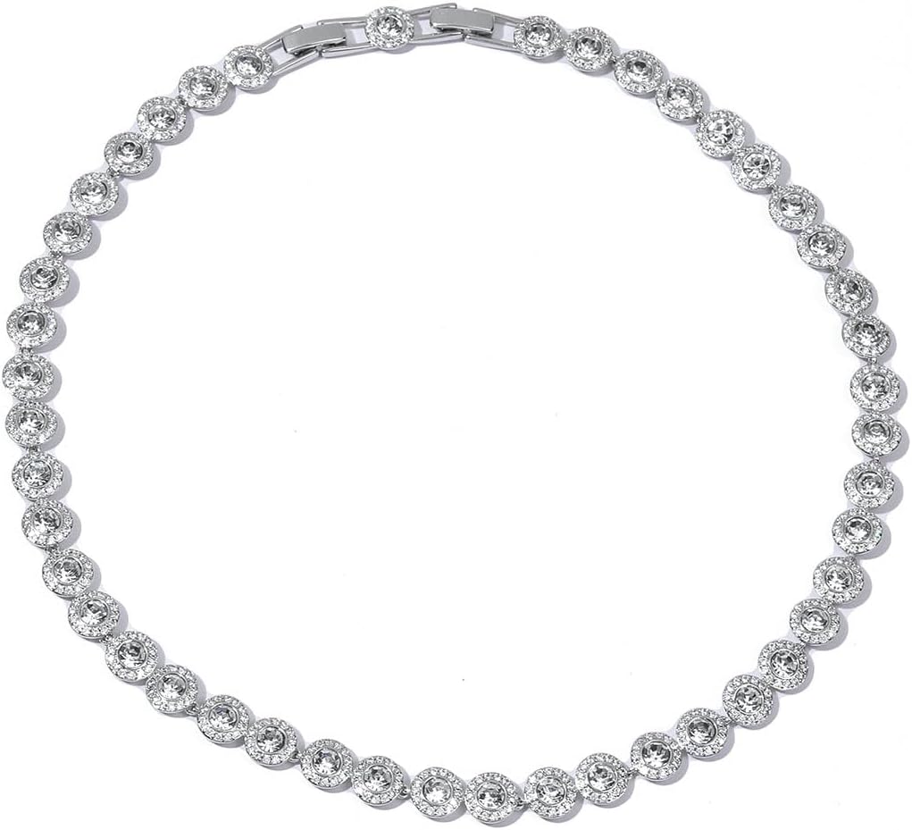 zoey tennis choker necklace & tennis bracelet for shown in use