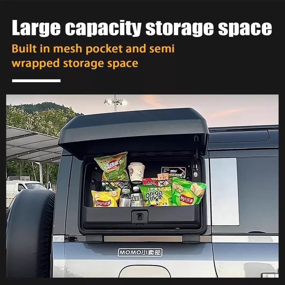 MATTE Black Side Toolbox Storage Box fits for Land Rover Defender 110 90 130 2020 2021 2022 2023 2024 2025 Exterior Mounted Gear Carrier with Lock
