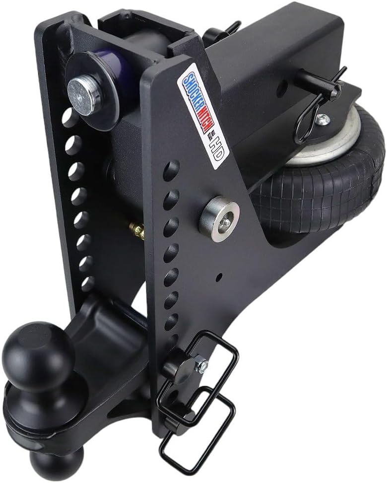 Shocker HD Max Black Super Drop Air Hitch Fits 2-1/2" Hitch & Has Black Combo 2" & 2-5/16" Balls - 20,000 lbs