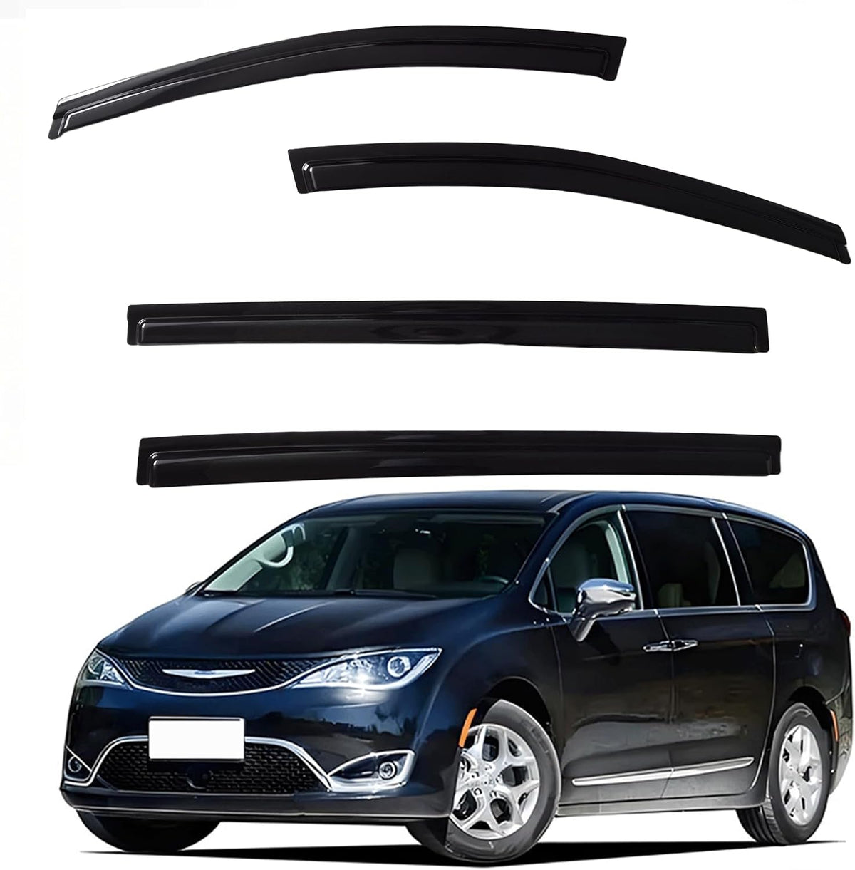 Window Visors Rain Guards fits 2017-2025 Pacifica, Out-Channel Window Wind