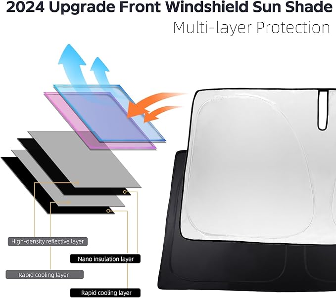 for Charger 2025 Windshield Cover Sunshade Foldable Shield - Image 6