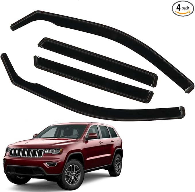 4PCS in-Channel Rain Guards for 2011-2020 Jeep Grand Cherokee, Durable Window by CHYKORLA