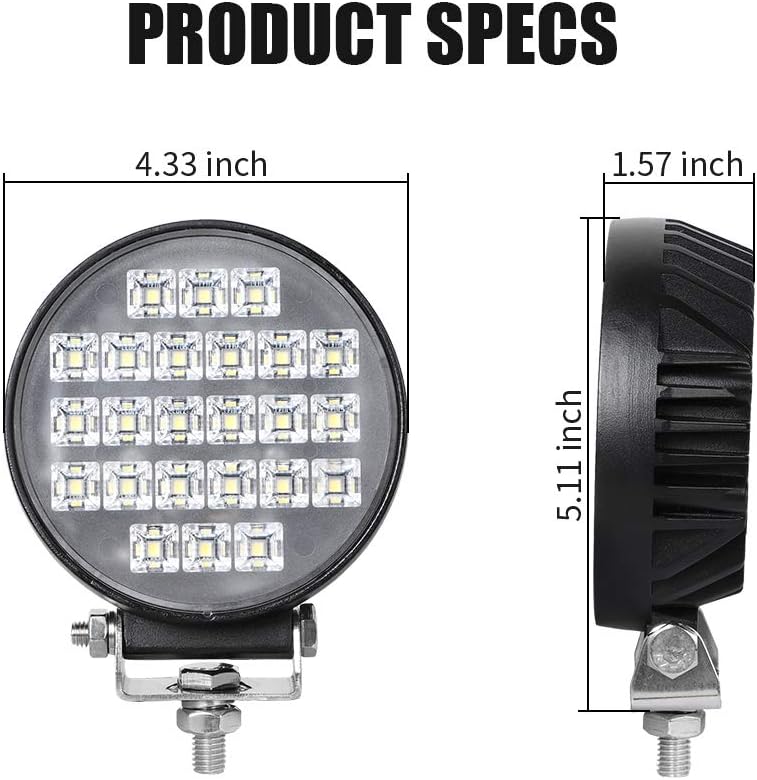 exzeit waterproof led pods, 150 fog lights, 72w, close-up detail