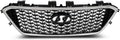 PIT66 Front Bumper Upper Grille Fit Hyun.dai Sonata 2015-2017 | Fits 2015-2017 Sonata Models Without Radar Hole, Black and Chrome Finish, Direct Replacement