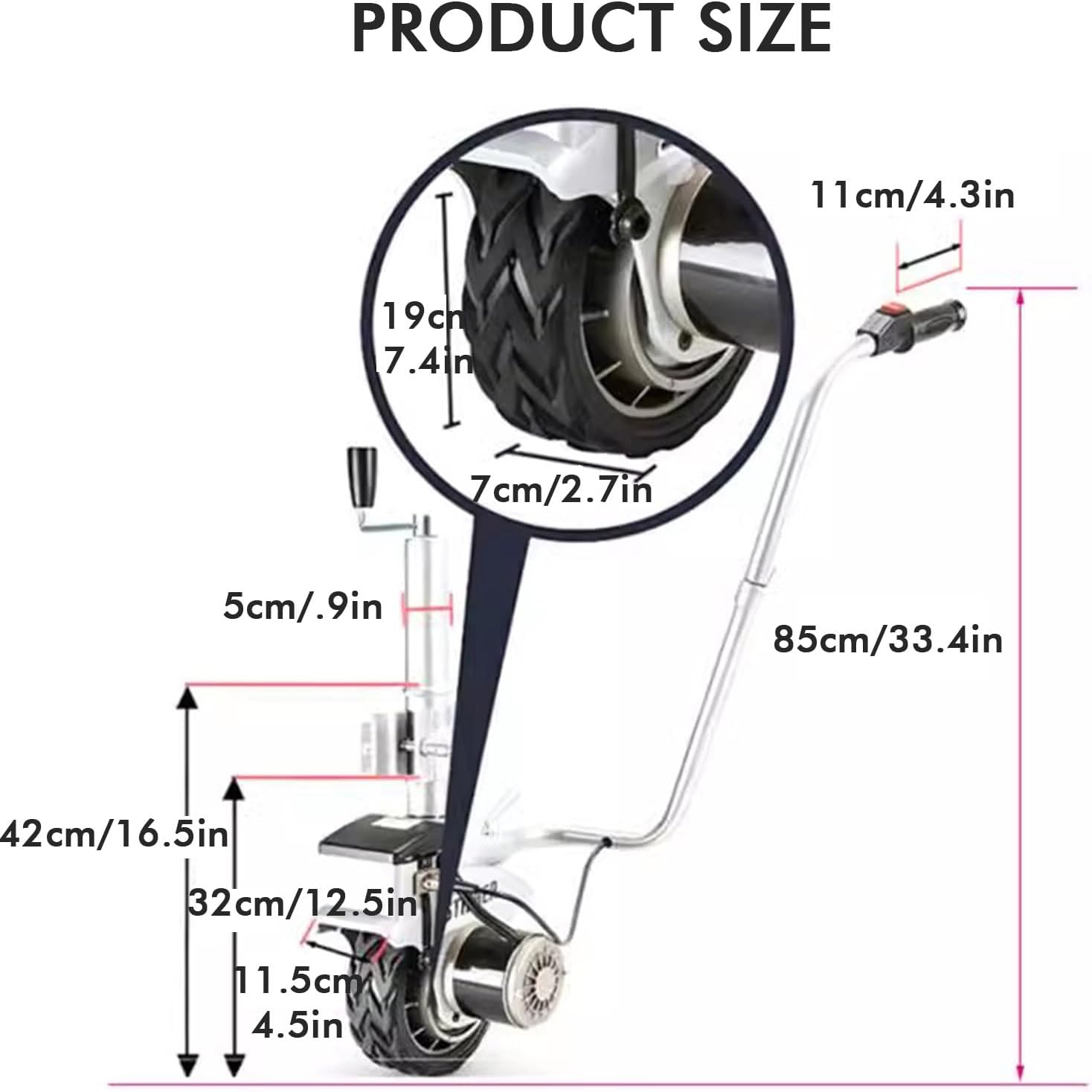 Electric Trailer Dolly Motorised Wheel Mover Motorised Wheels By - Max Load 5000Lbs, Power Mover for & Maneuvering -12V/350W Jack