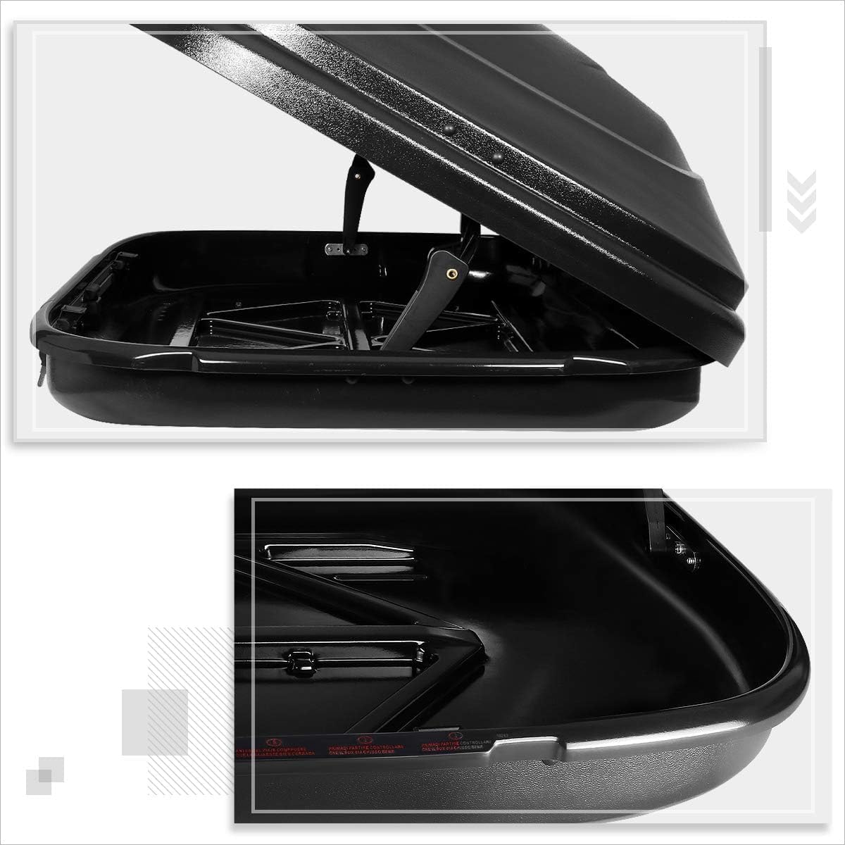 Rooftop Cargo Carrier for Car Storage - Roof Rack Style Carrier - Heavy Duty Hard Shell Car Top Carrier Weatherproof Storage - 11 Cubic Ft 110 Lb Capacity, Black