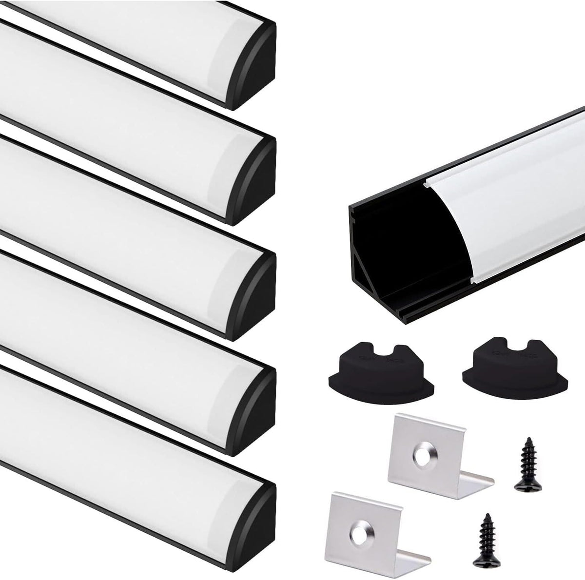 vst 6pack 3.3 ft black led aluminum channel, main product view
